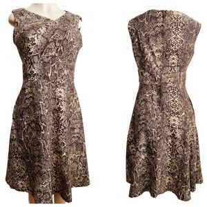 $298‼️Saks Fifth Avenue Black Label Snake Designer A-line Fit & Flare Dress 6